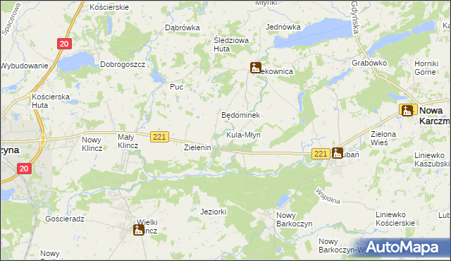 mapa Kula-Młyn, Kula-Młyn na mapie Targeo