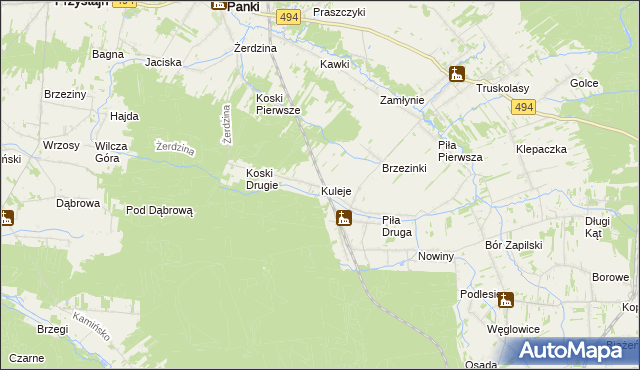 mapa Kuleje, Kuleje na mapie Targeo