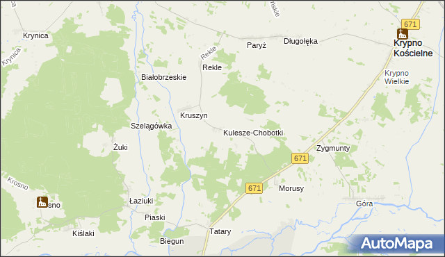 mapa Kulesze-Chobotki, Kulesze-Chobotki na mapie Targeo
