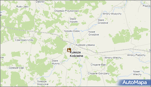 mapa Kulesze-Litewka, Kulesze-Litewka na mapie Targeo