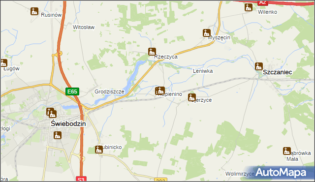 mapa Kupienino, Kupienino na mapie Targeo