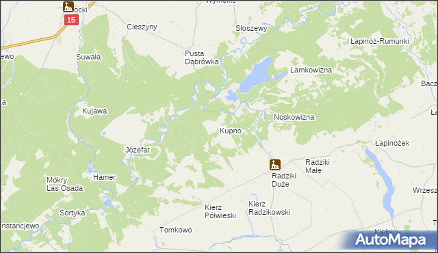 mapa Kupno gmina Wąpielsk, Kupno gmina Wąpielsk na mapie Targeo