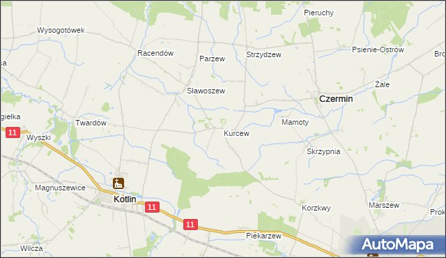 mapa Kurcew, Kurcew na mapie Targeo