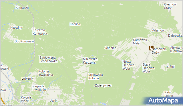 mapa Kurzacze gmina Kunów, Kurzacze gmina Kunów na mapie Targeo