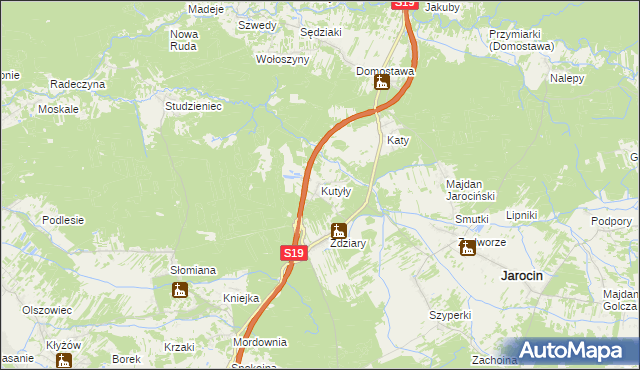 mapa Kutyły, Kutyły na mapie Targeo