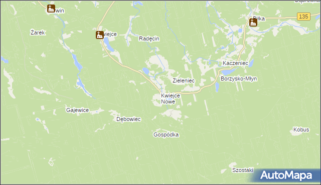 mapa Kwiejce Nowe, Kwiejce Nowe na mapie Targeo