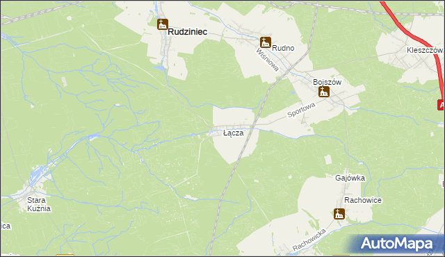 mapa Łącza, Łącza na mapie Targeo