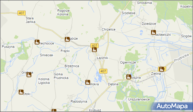 mapa Łącznik, Łącznik na mapie Targeo