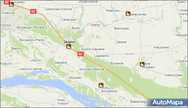 mapa Łagiewniki gmina Bodzanów, Łagiewniki gmina Bodzanów na mapie Targeo