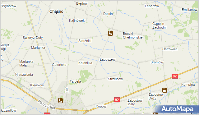 mapa Łaguszew, Łaguszew na mapie Targeo