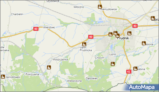 mapa Łąka Prudnicka, Łąka Prudnicka na mapie Targeo