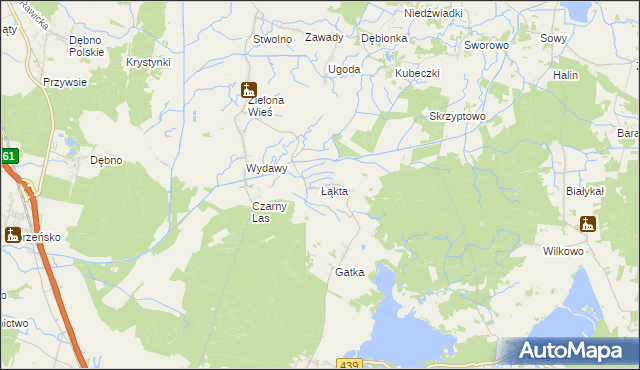 mapa Łąkta, Łąkta na mapie Targeo