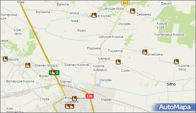 mapa Łapiguz, Łapiguz na mapie Targeo