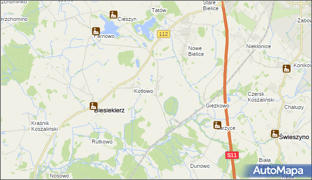 mapa Laski Koszalińskie, Laski Koszalińskie na mapie Targeo