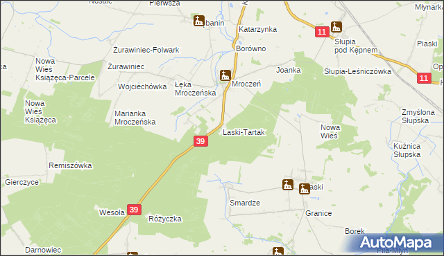 mapa Laski-Tartak, Laski-Tartak na mapie Targeo