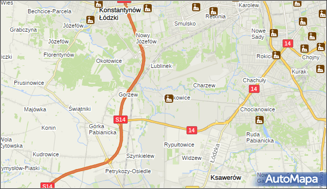 mapa Łaskowice, Łaskowice na mapie Targeo