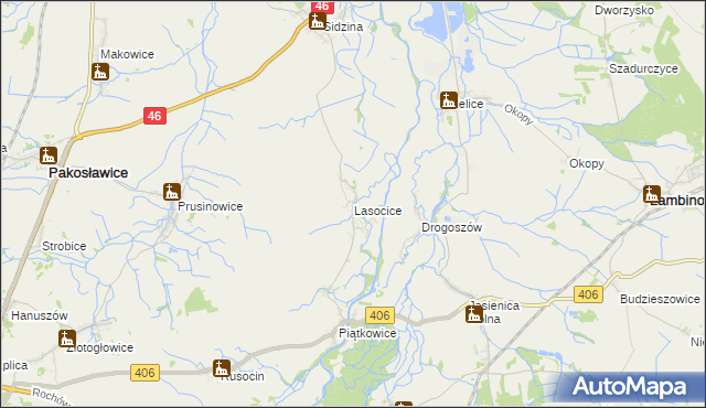 mapa Lasocice gmina Łambinowice, Lasocice gmina Łambinowice na mapie Targeo