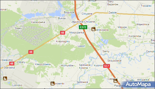 mapa Lasoń, Lasoń na mapie Targeo