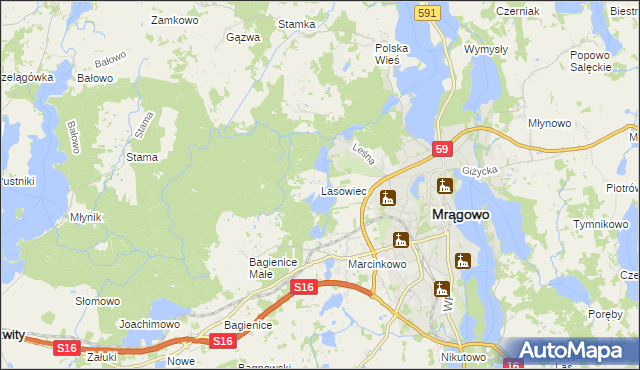 mapa Lasowiec, Lasowiec na mapie Targeo