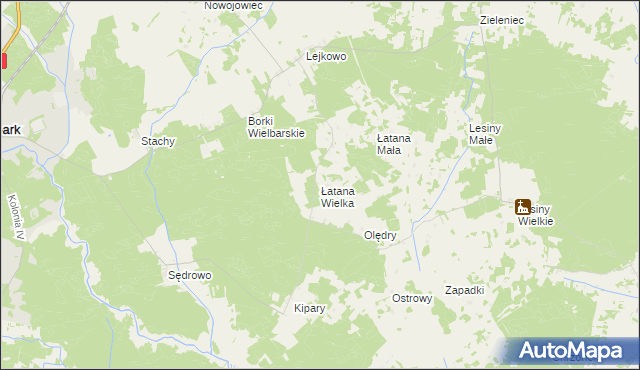 mapa Łatana Wielka, Łatana Wielka na mapie Targeo