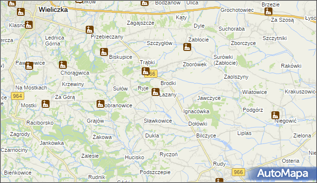 mapa Łazany, Łazany na mapie Targeo