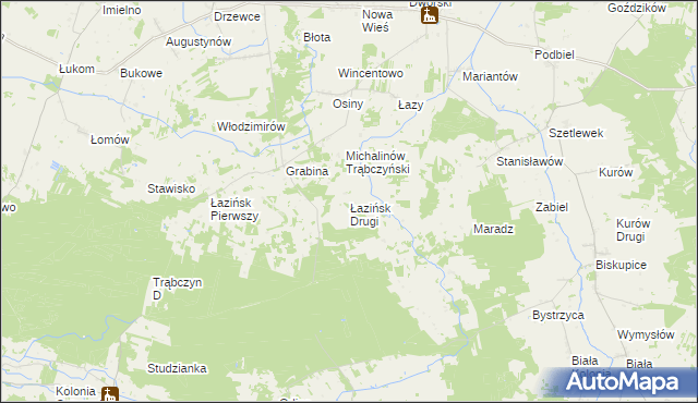 mapa Łazińsk Drugi, Łazińsk Drugi na mapie Targeo