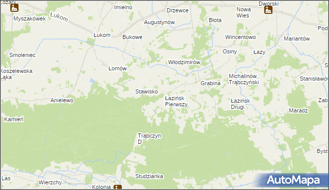 mapa Łazińsk Pierwszy, Łazińsk Pierwszy na mapie Targeo
