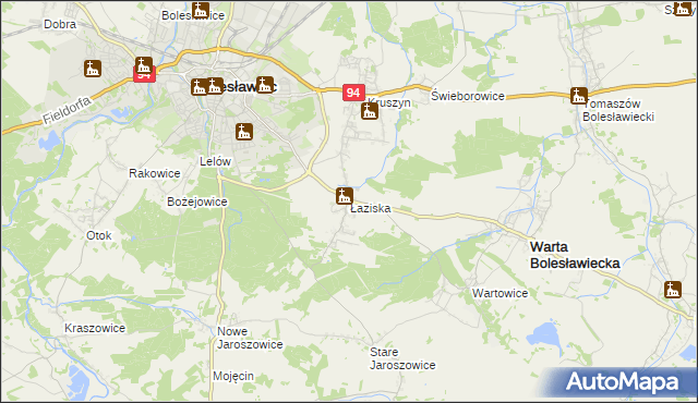 mapa Łaziska gmina Bolesławiec, Łaziska gmina Bolesławiec na mapie Targeo