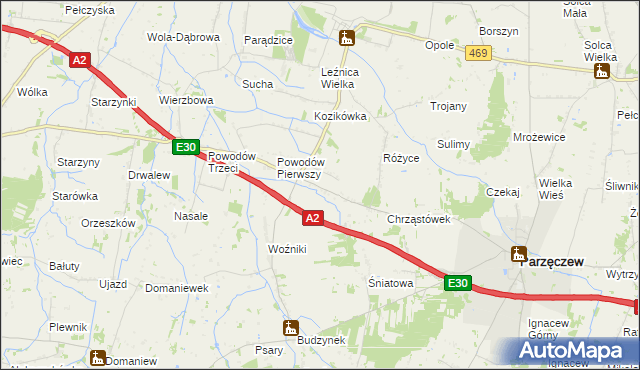 mapa Łążki, Łążki na mapie Targeo