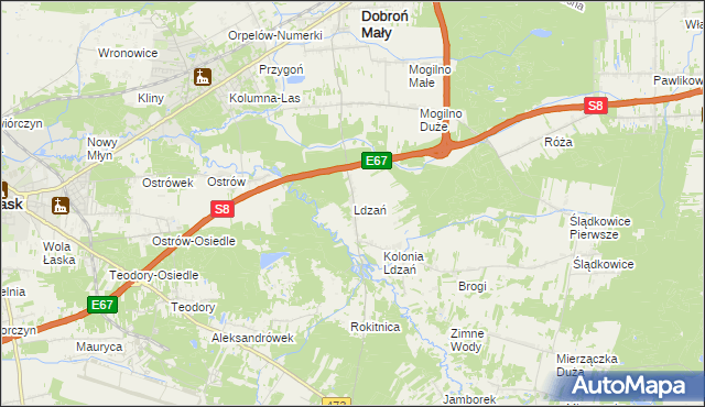 mapa Ldzań, Ldzań na mapie Targeo