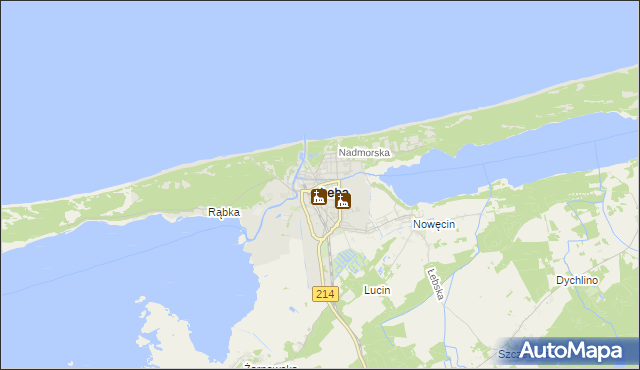 mapa Łeba, Łeba na mapie Targeo