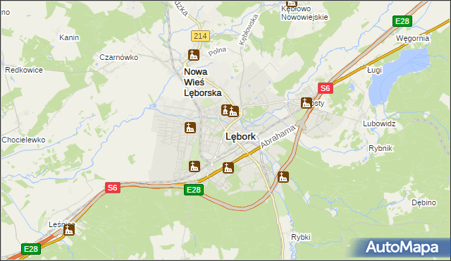 mapa Lębork, Lębork na mapie Targeo