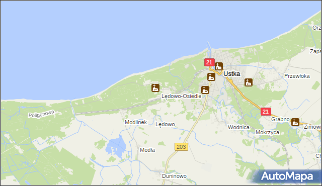 mapa Lędowo-Osiedle, Lędowo-Osiedle na mapie Targeo