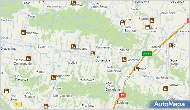 mapa Łęki Dukielskie, Łęki Dukielskie na mapie Targeo