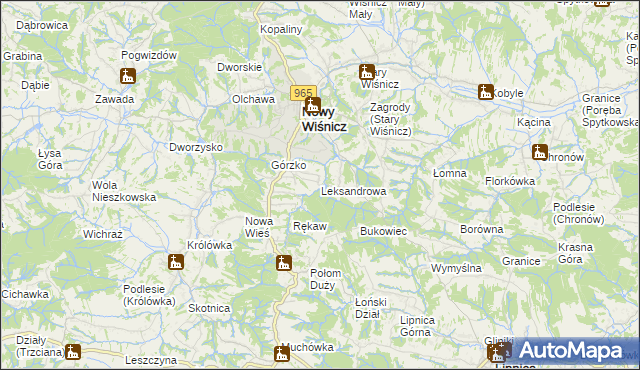 mapa Leksandrowa, Leksandrowa na mapie Targeo