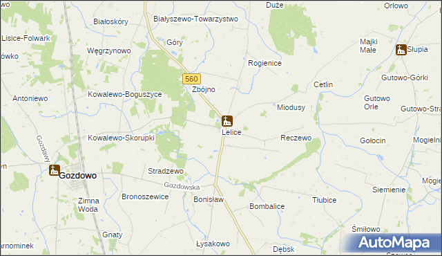 mapa Lelice, Lelice na mapie Targeo