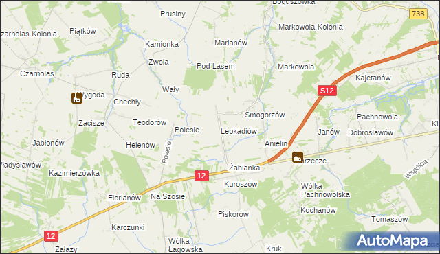 mapa Leokadiów, Leokadiów na mapie Targeo