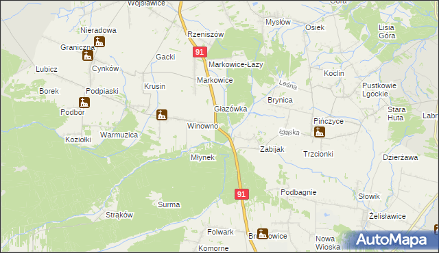 mapa Leśniczówka Winowno, Leśniczówka Winowno na mapie Targeo