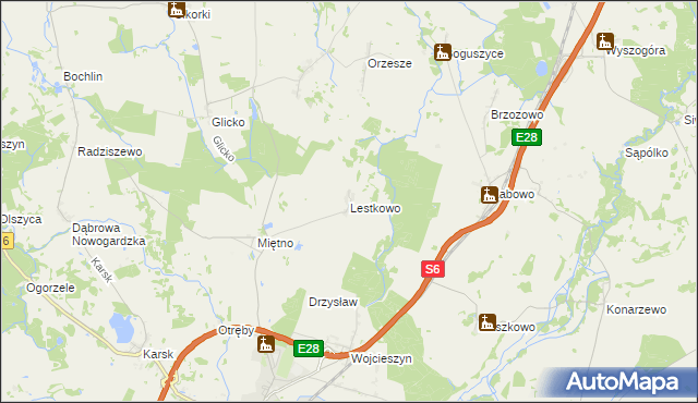mapa Lestkowo, Lestkowo na mapie Targeo