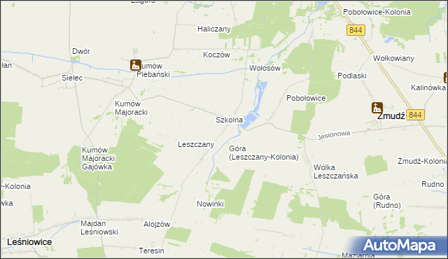 mapa Leszczany-Kolonia, Leszczany-Kolonia na mapie Targeo