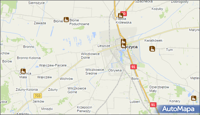 mapa Leszcze Kolonia, Leszcze Kolonia na mapie Targeo