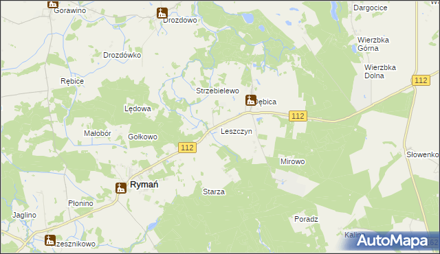 mapa Leszczyn, Leszczyn na mapie Targeo