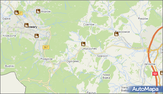 mapa Leszczyniec, Leszczyniec na mapie Targeo