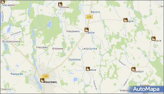 mapa Leszczynka, Leszczynka na mapie Targeo