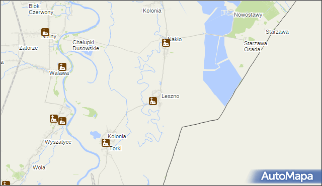 mapa Leszno gmina Medyka, Leszno gmina Medyka na mapie Targeo