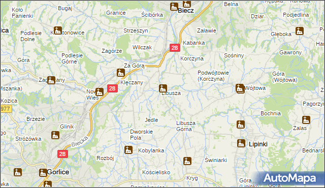 mapa Libusza, Libusza na mapie Targeo