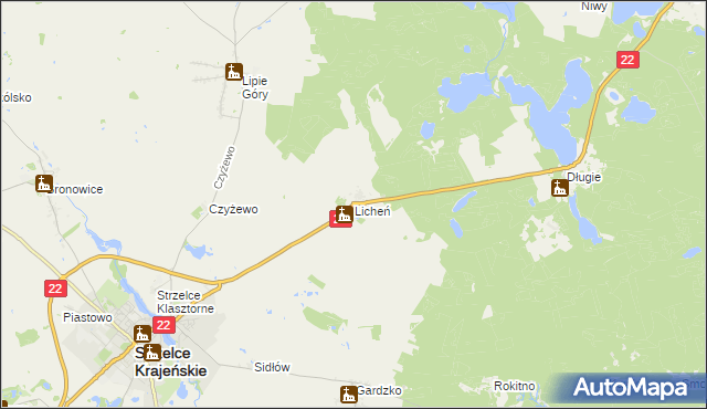 mapa Licheń, Licheń na mapie Targeo