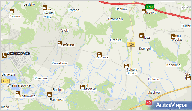 mapa Lichynia, Lichynia na mapie Targeo