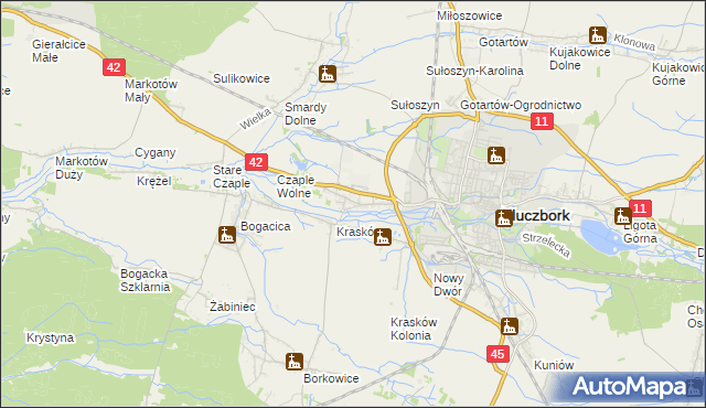 mapa Ligota Dolna gmina Kluczbork, Ligota Dolna gmina Kluczbork na mapie Targeo