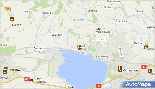 mapa Ligota Wielka gmina Otmuchów, Ligota Wielka gmina Otmuchów na mapie Targeo